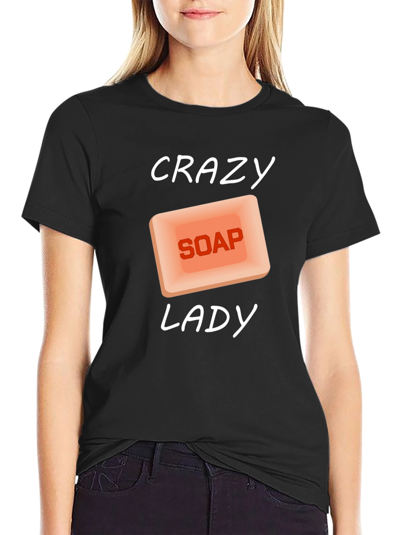 Crazy Soap Lady T-Shirt - Novelty Graphic Tee