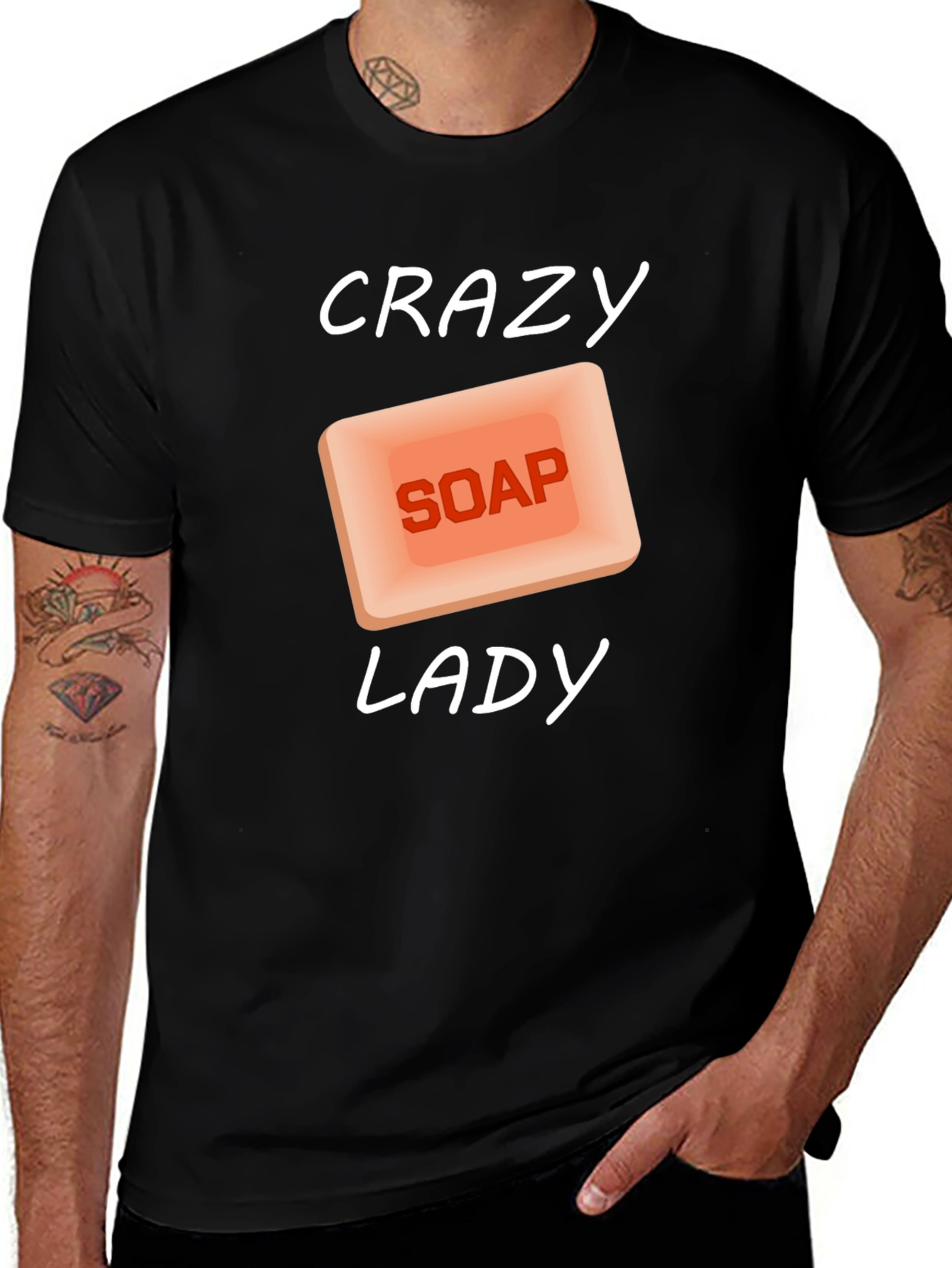 Crazy Soap Lady T-Shirt - Novelty Graphic Tee