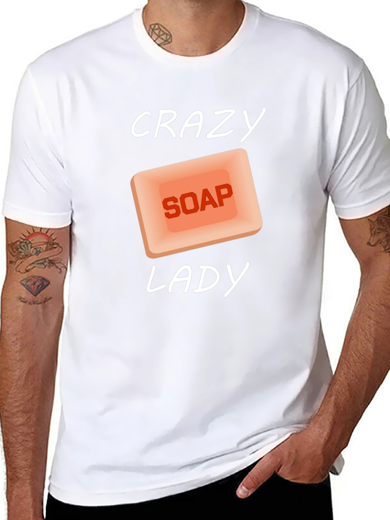 Crazy Soap Lady T-Shirt - Novelty Graphic Tee