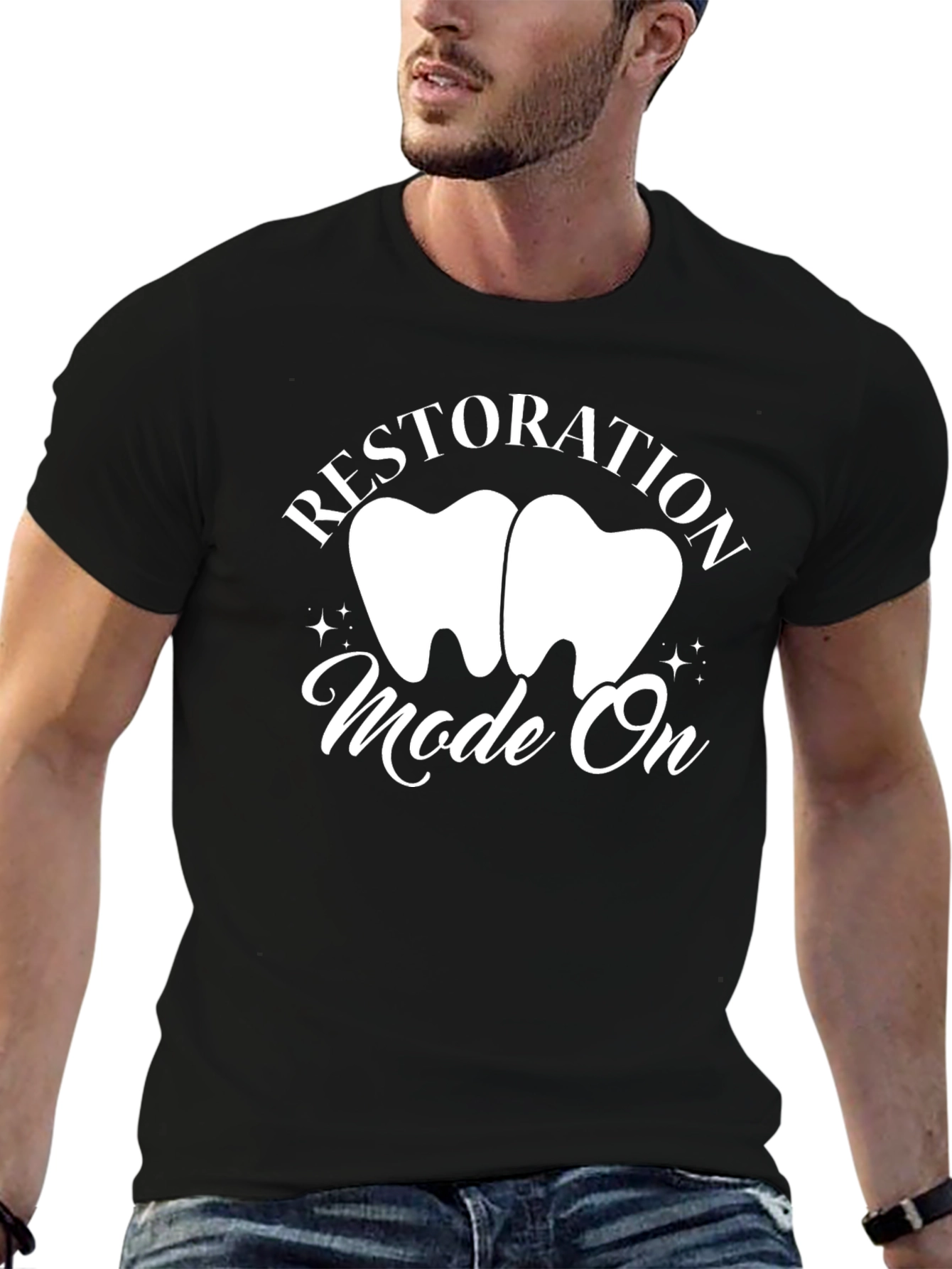 Restoration Mode On Black T-Shirt