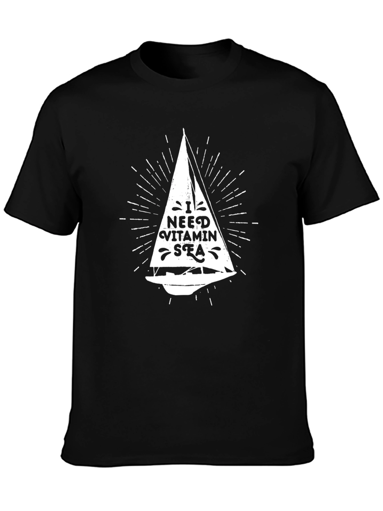 I Need Vitamin Sea T-Shirt - Black Graphic Print