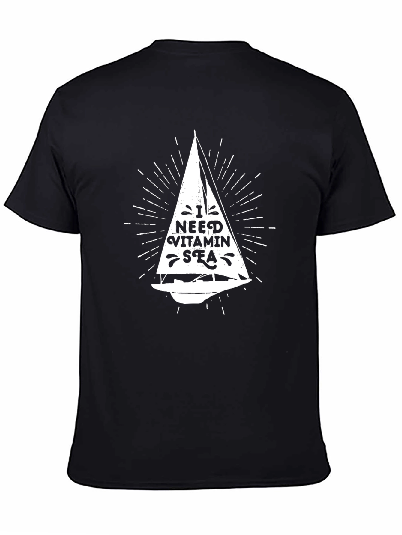 I Need Vitamin Sea T-Shirt - Black Graphic Print