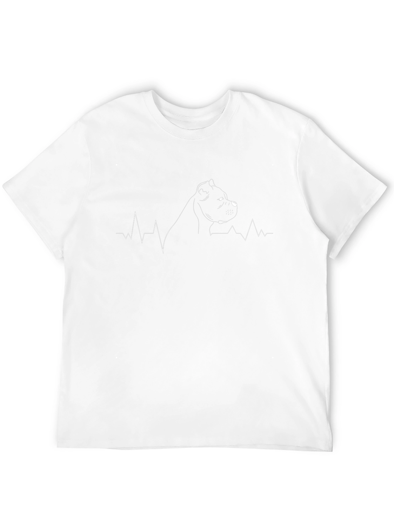 Dog Heartbeat Line Art Graphic T-Shirt - Black
