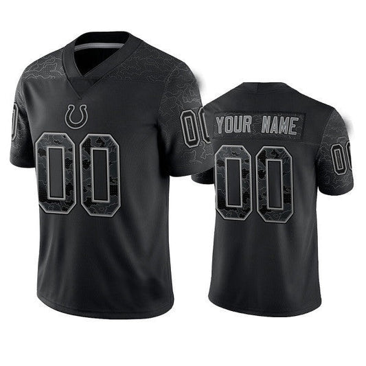 Custom1 Indianapolis Colts Active Player Black Reflective Limited Stitched Football Jerseys
