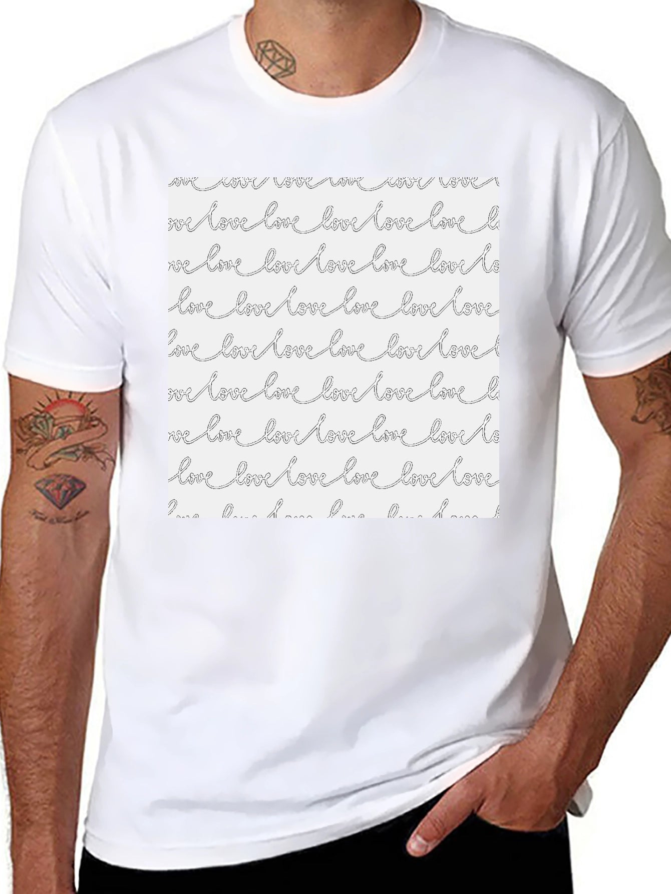 Love Pattern T-Shirt - Stylish Graphic Tee