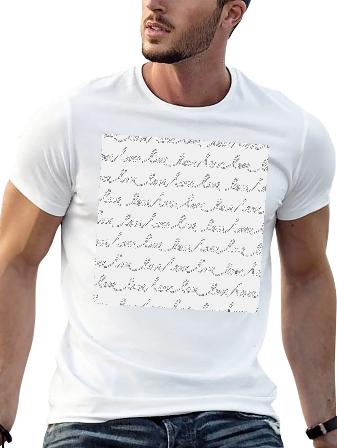 Love Pattern T-Shirt - Stylish Graphic Tee