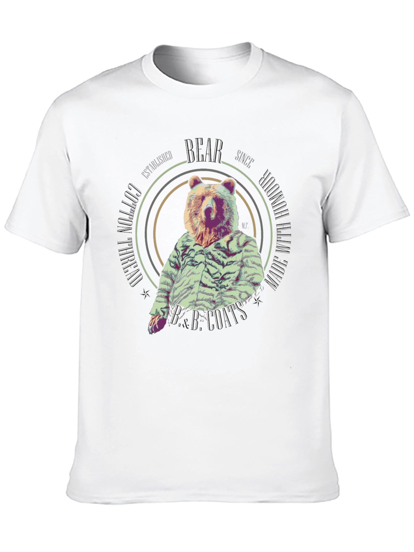 Bear in a Shirt Mens Black Tee