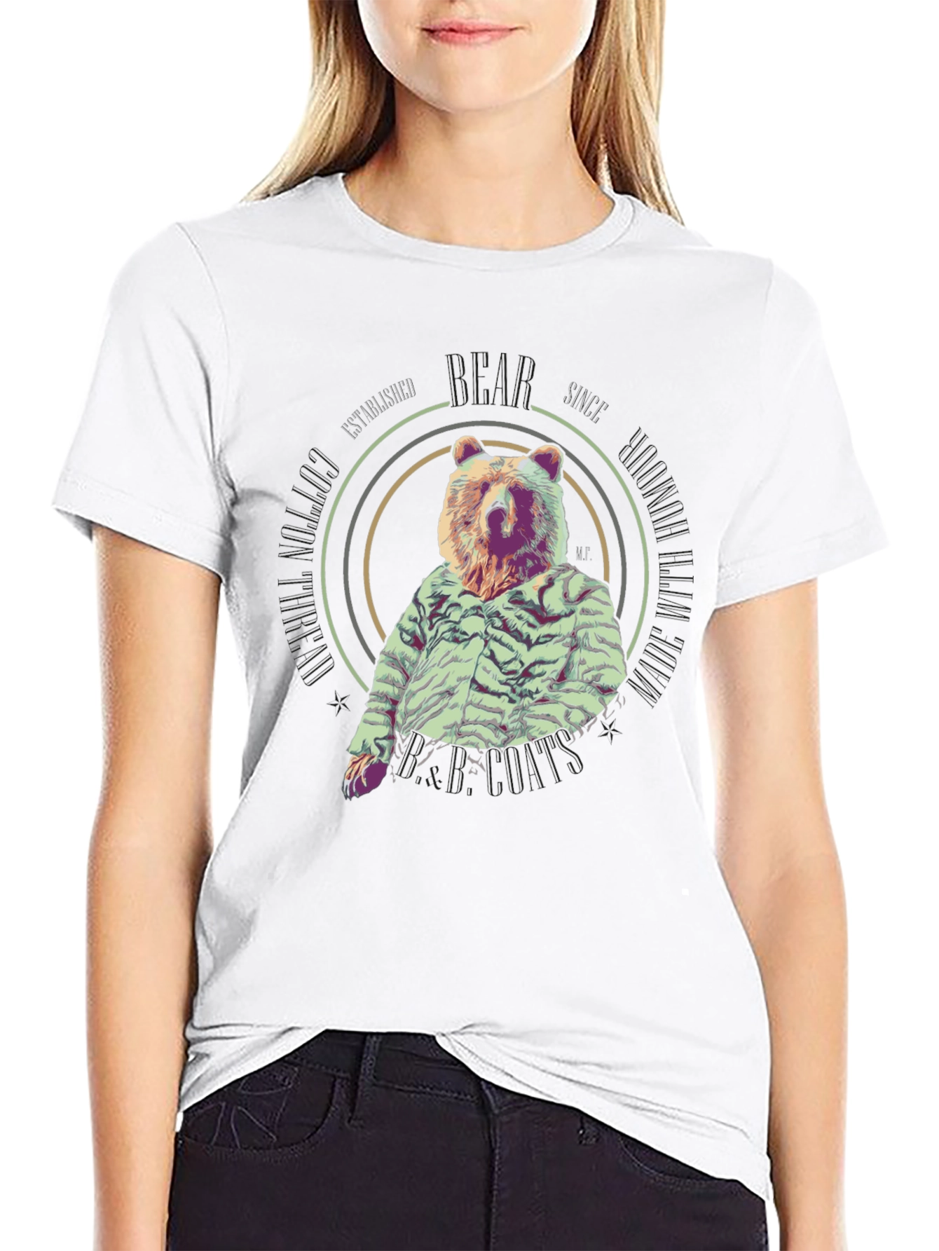Bear in a Shirt Mens Black Tee