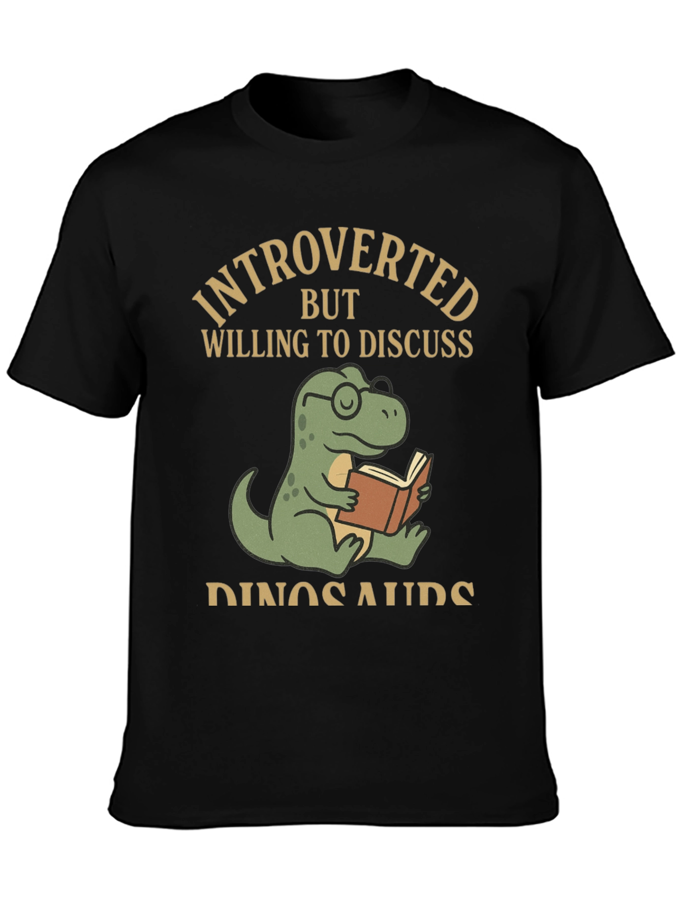 Introverted Dinosaur Book Reader T-Shirt