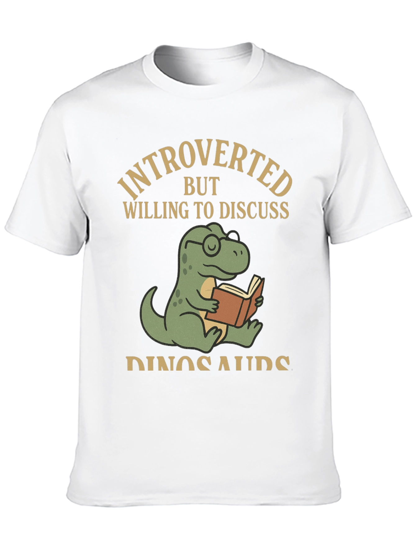 Introverted Dinosaur Book Reader T-Shirt