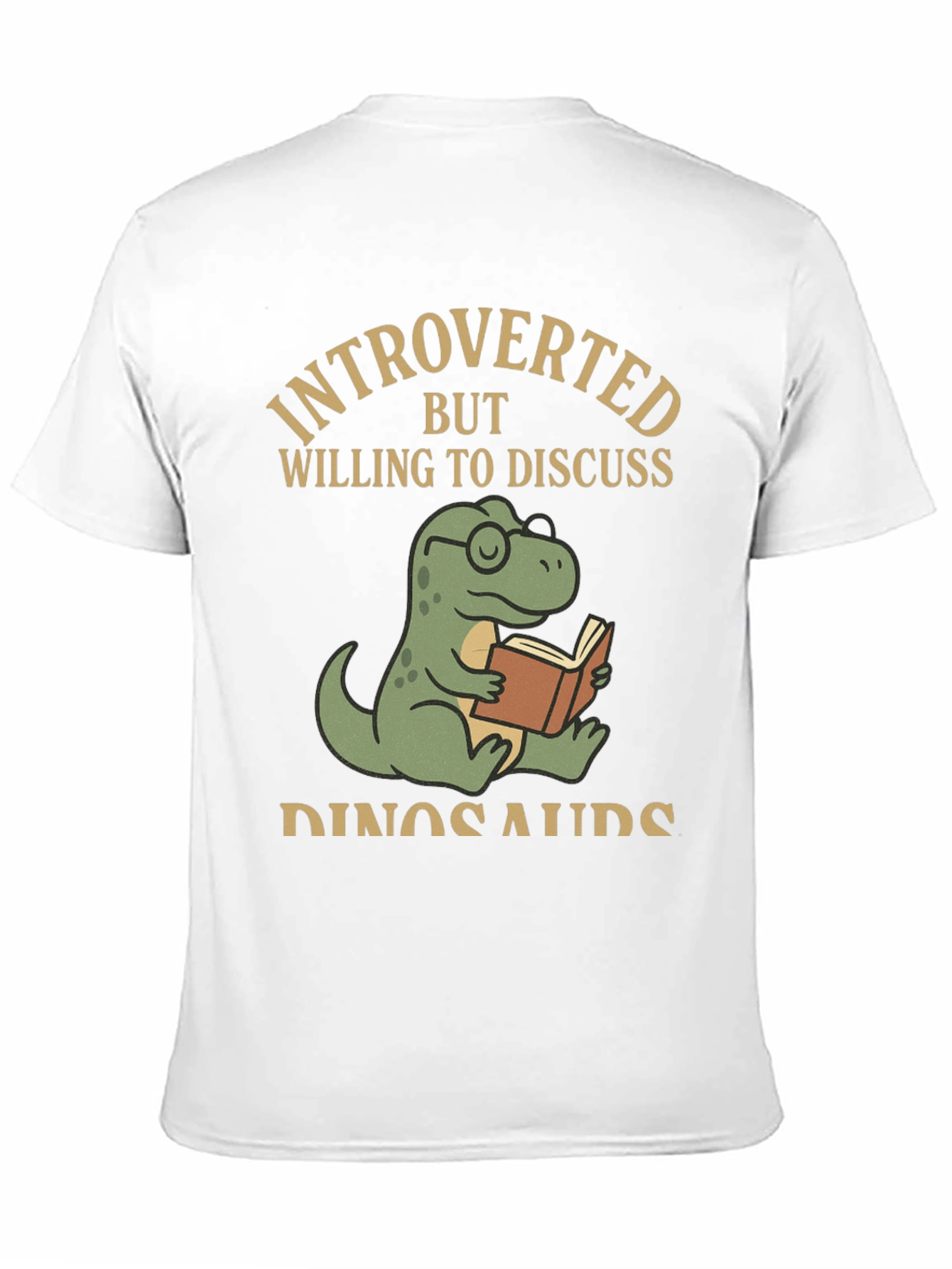 Introverted Dinosaur Book Reader T-Shirt