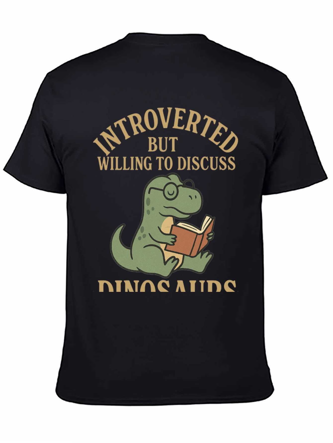 Introverted Dinosaur Book Reader T-Shirt