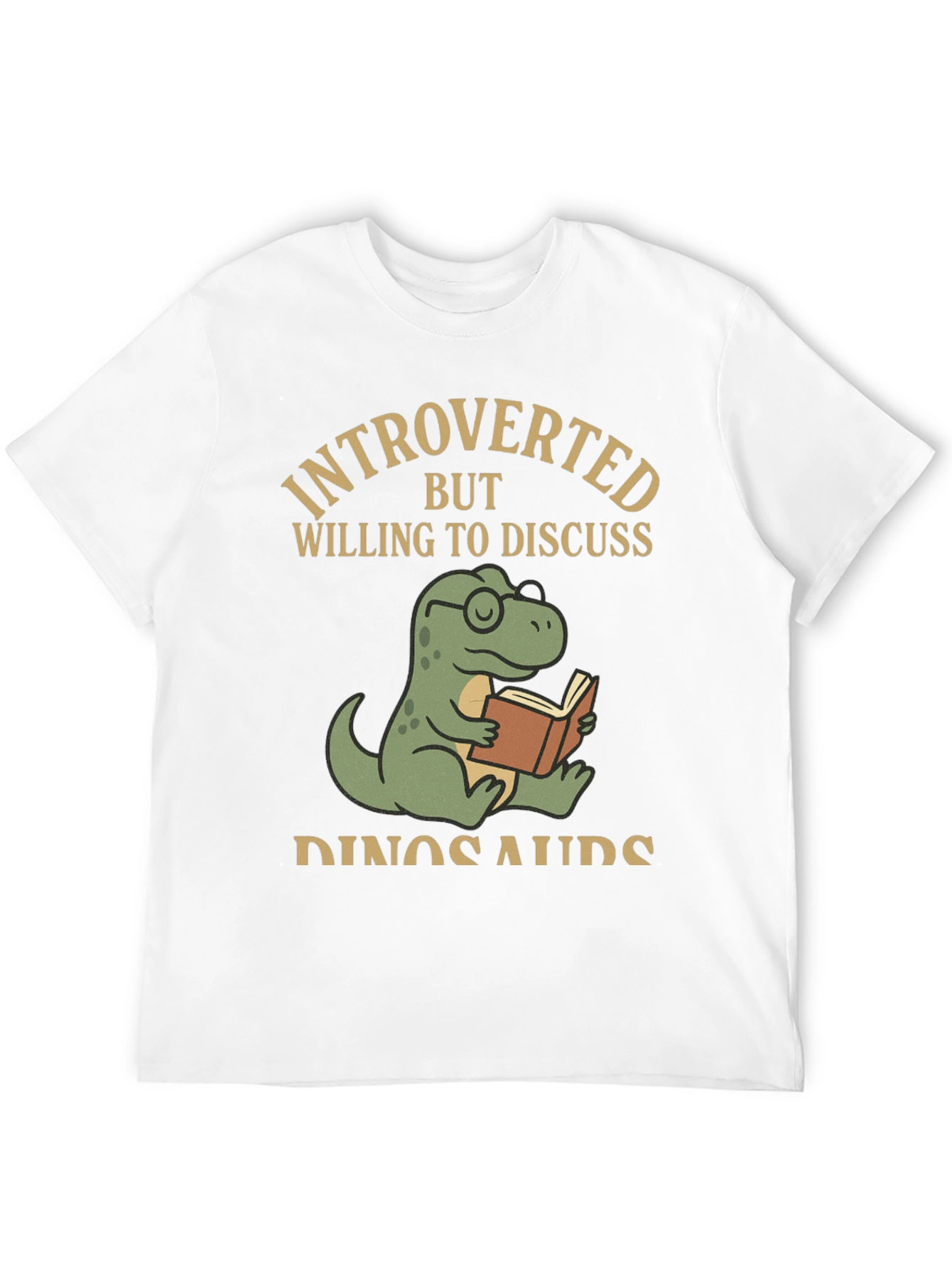 Introverted Dinosaur Book Reader T-Shirt