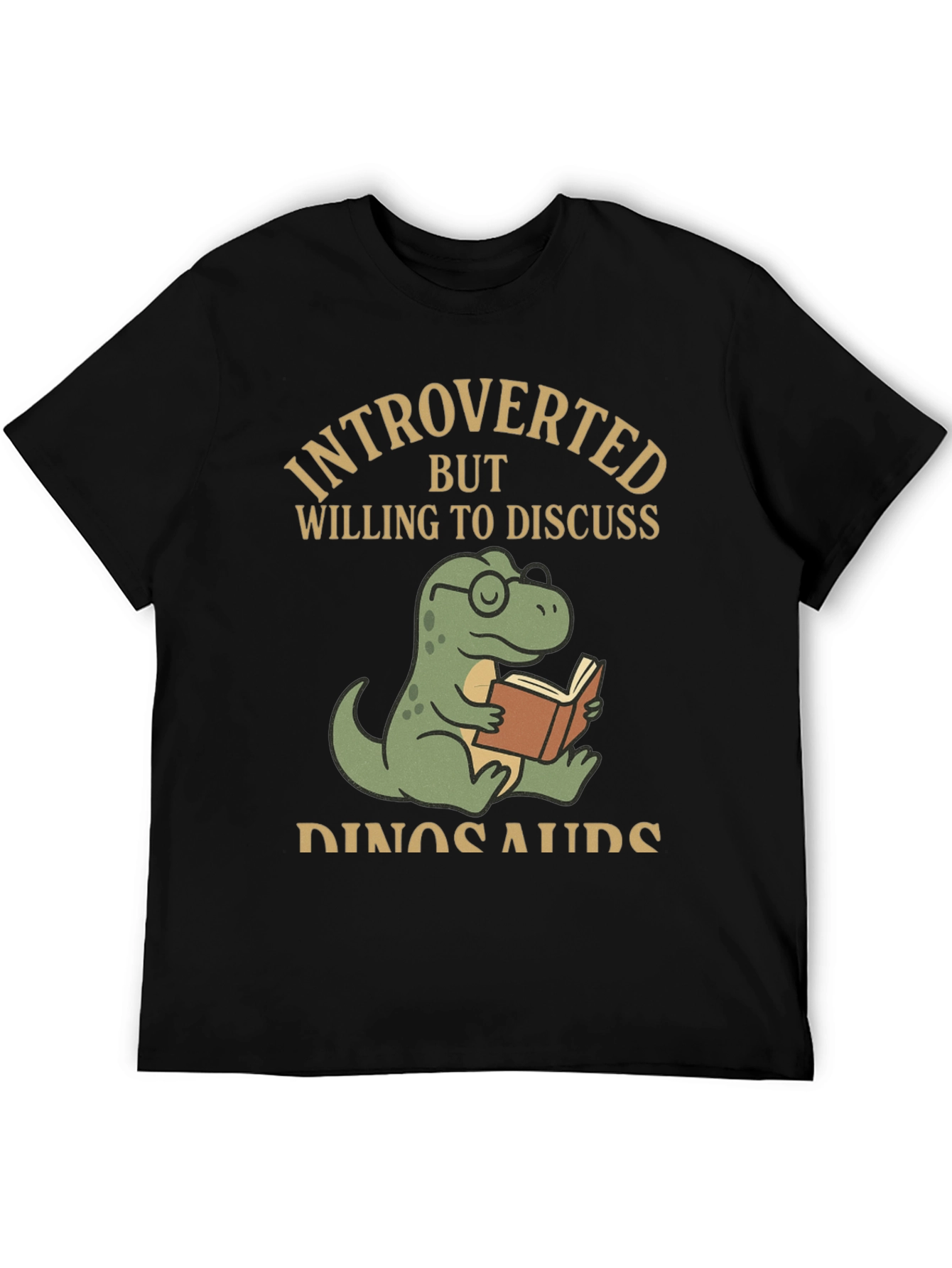 Introverted Dinosaur Book Reader T-Shirt