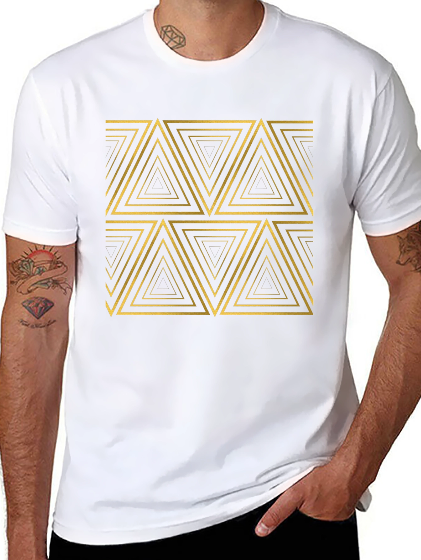 Geometric Triangle Pattern T-Shirt