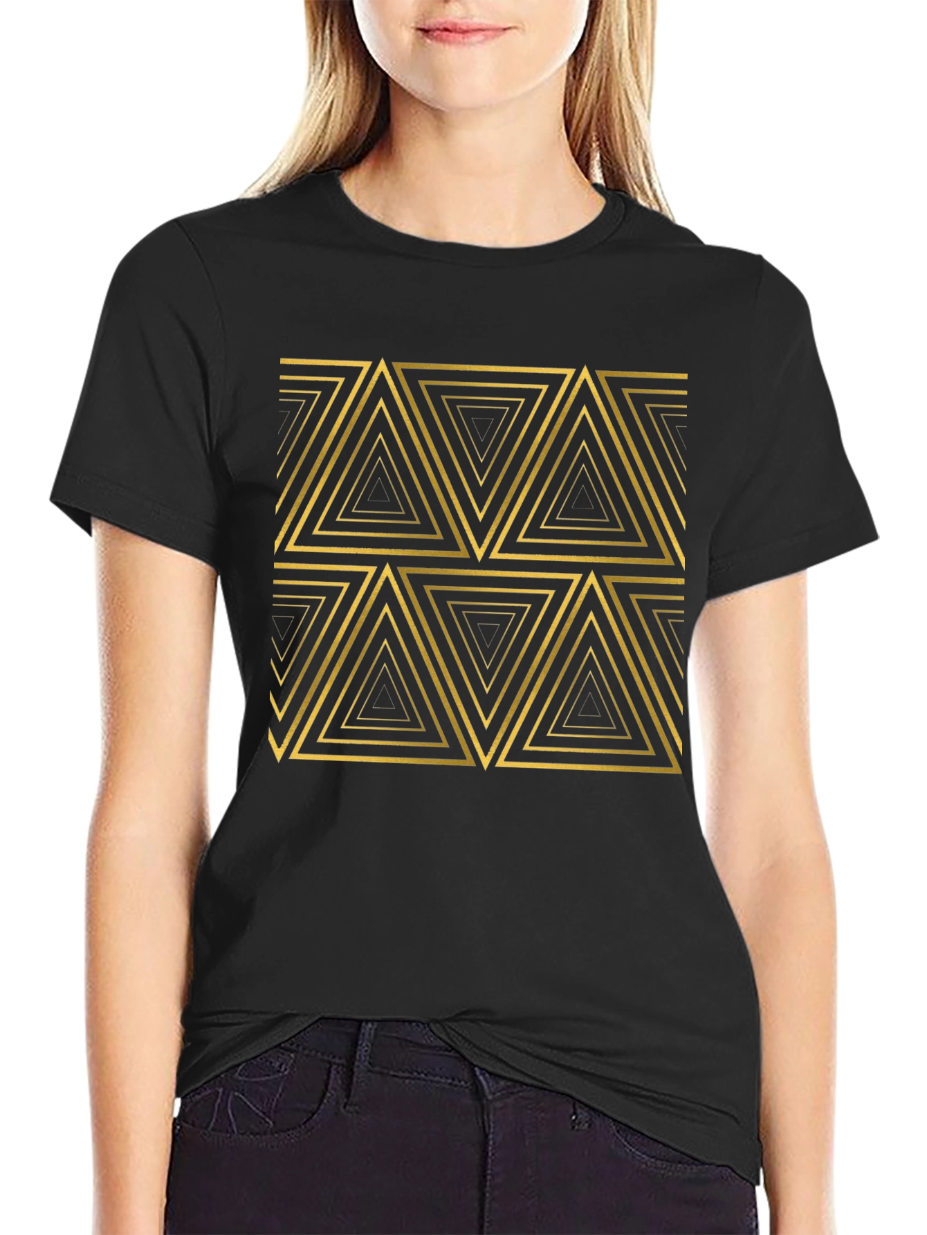 Geometric Triangle Pattern T-Shirt