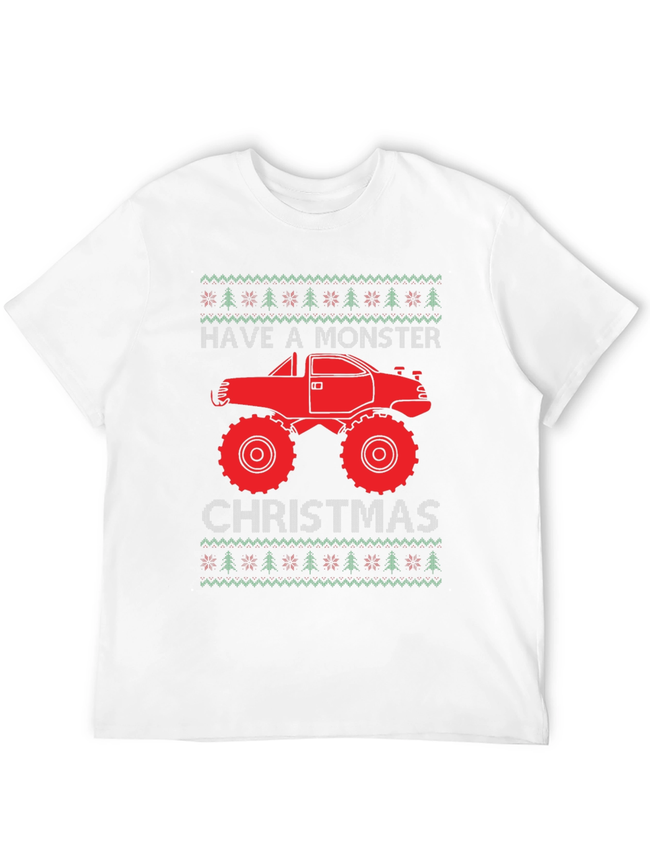 Monster Truck Christmas Ugly Sweater Tee