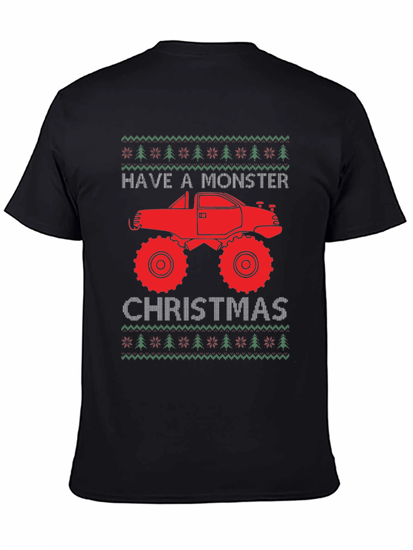 Monster Truck Christmas Ugly Sweater Tee