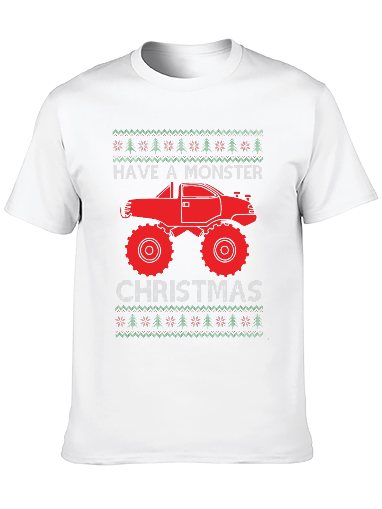 Monster Truck Christmas Ugly Sweater Tee