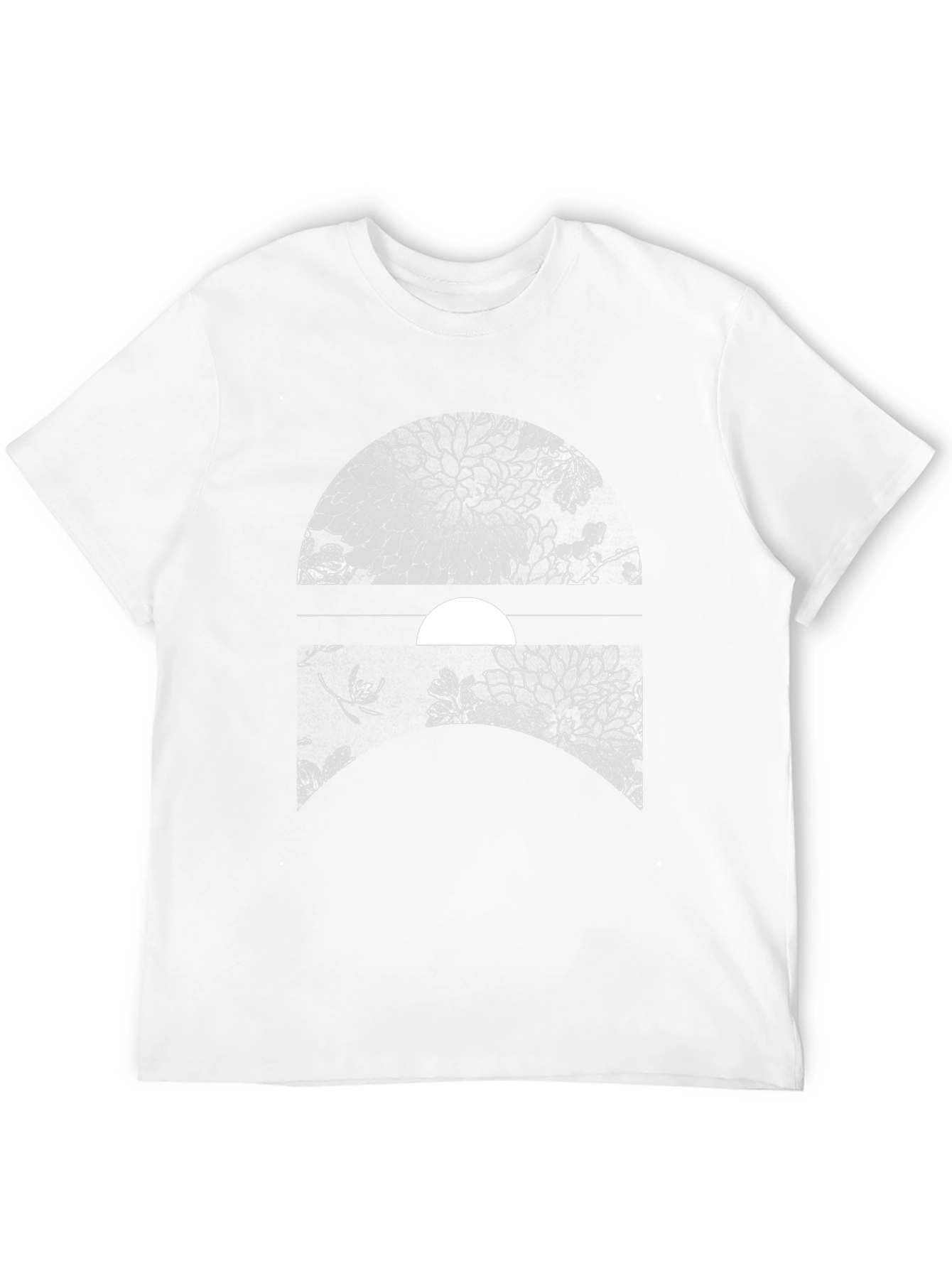 Floral Moon Graphic Tee - Black Cotton Blend