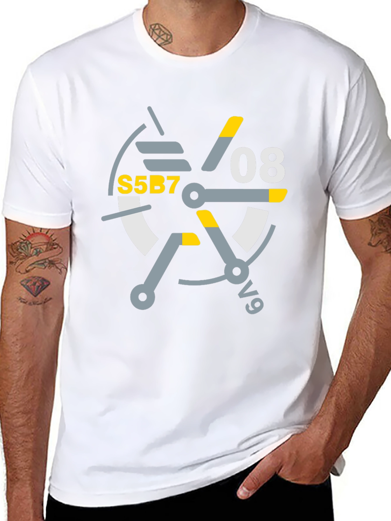 Abstract Graphic Tee - S5B7 08 v9 Design T-Shirt