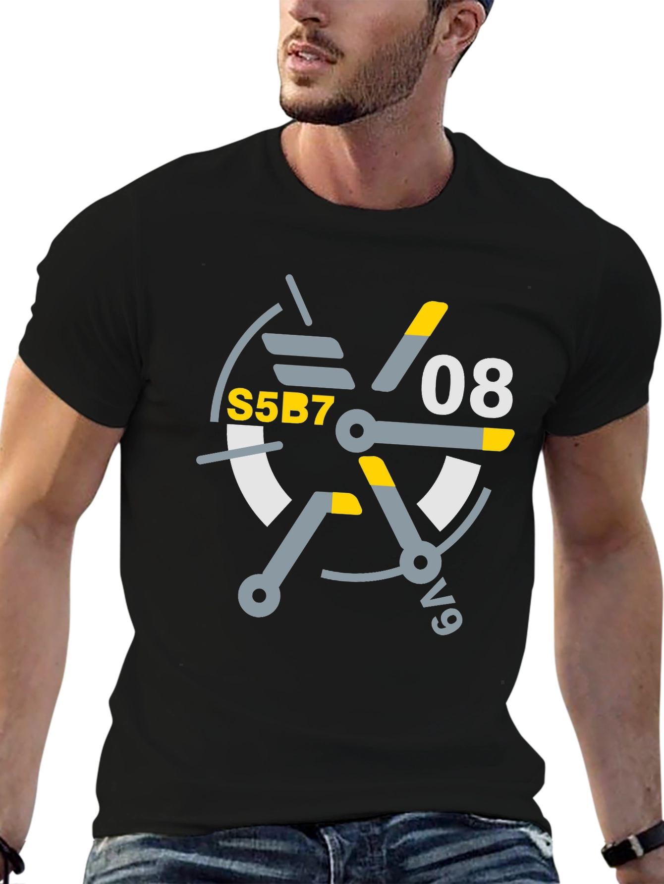 Abstract Graphic Tee - S5B7 08 v9 Design T-Shirt