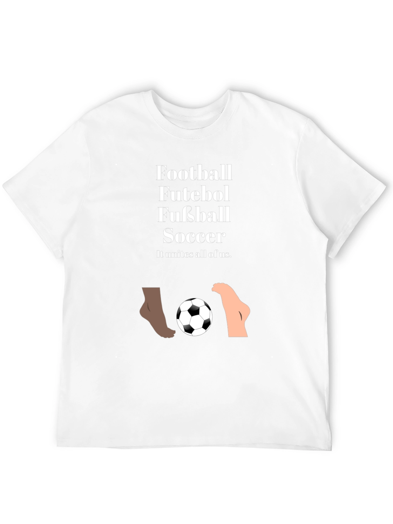 Unite All T-Shirt Football Futeball Fussball Soccer Black Tee