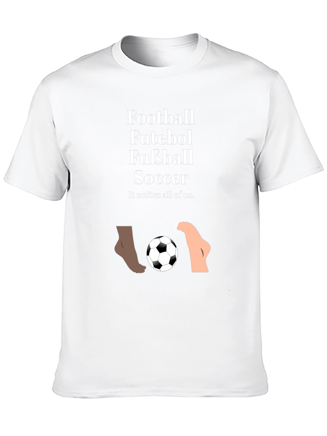 Unite All T-Shirt Football Futeball Fussball Soccer Black Tee