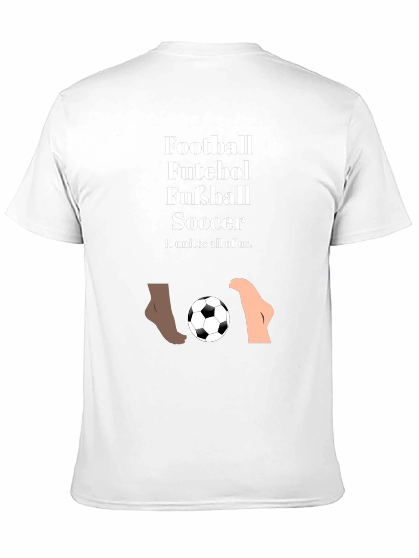 Unite All T-Shirt Football Futeball Fussball Soccer Black Tee