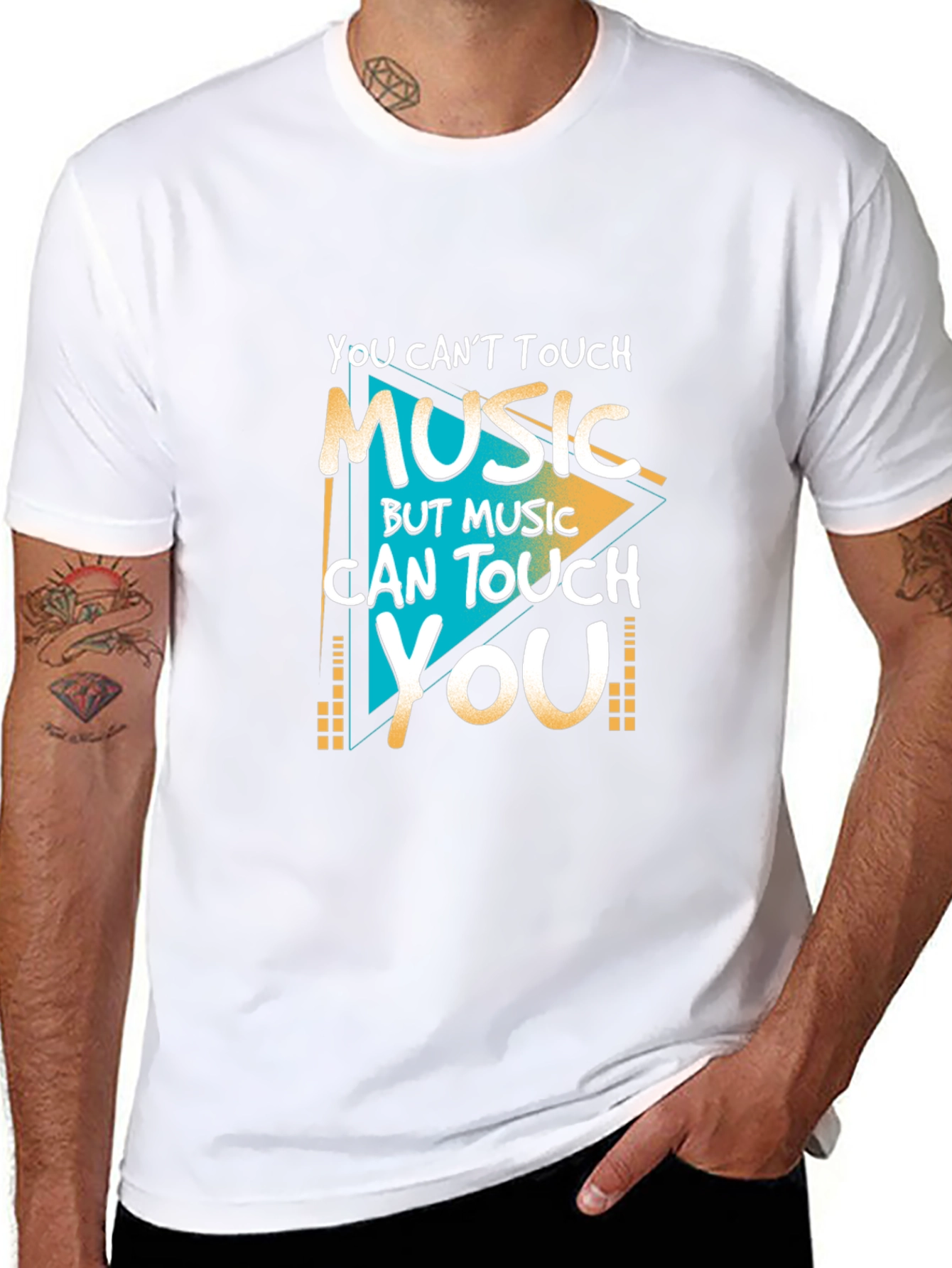 Music Can Touch You - Mens Black Graphic Tee