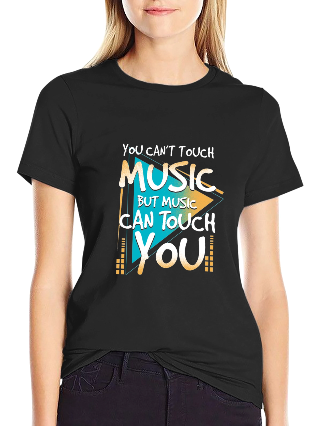 Music Can Touch You - Mens Black Graphic Tee