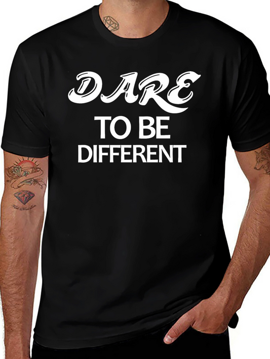 Dare to Be Different Black Graphic T-Shirt