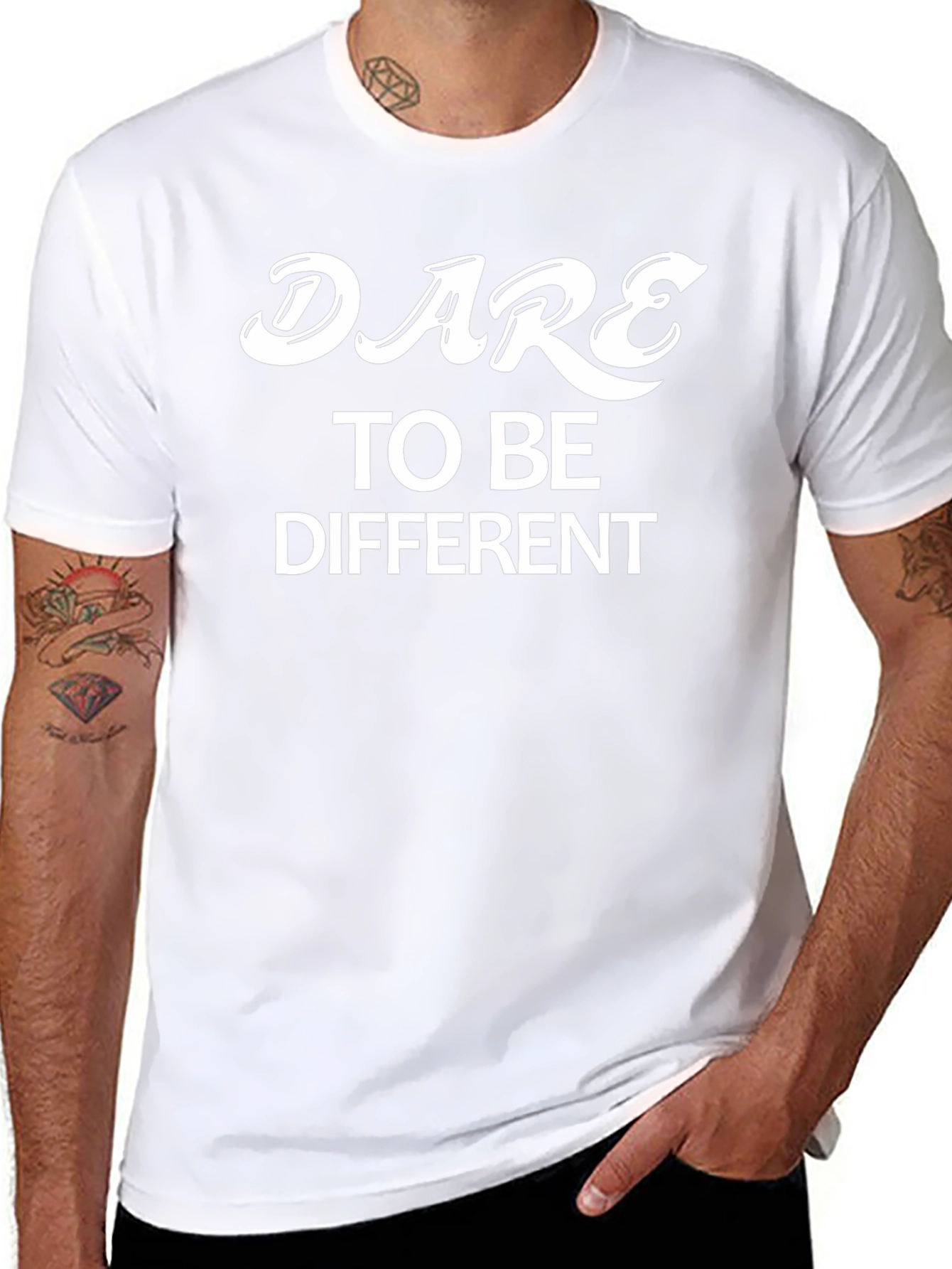 Dare to Be Different Black Graphic T-Shirt