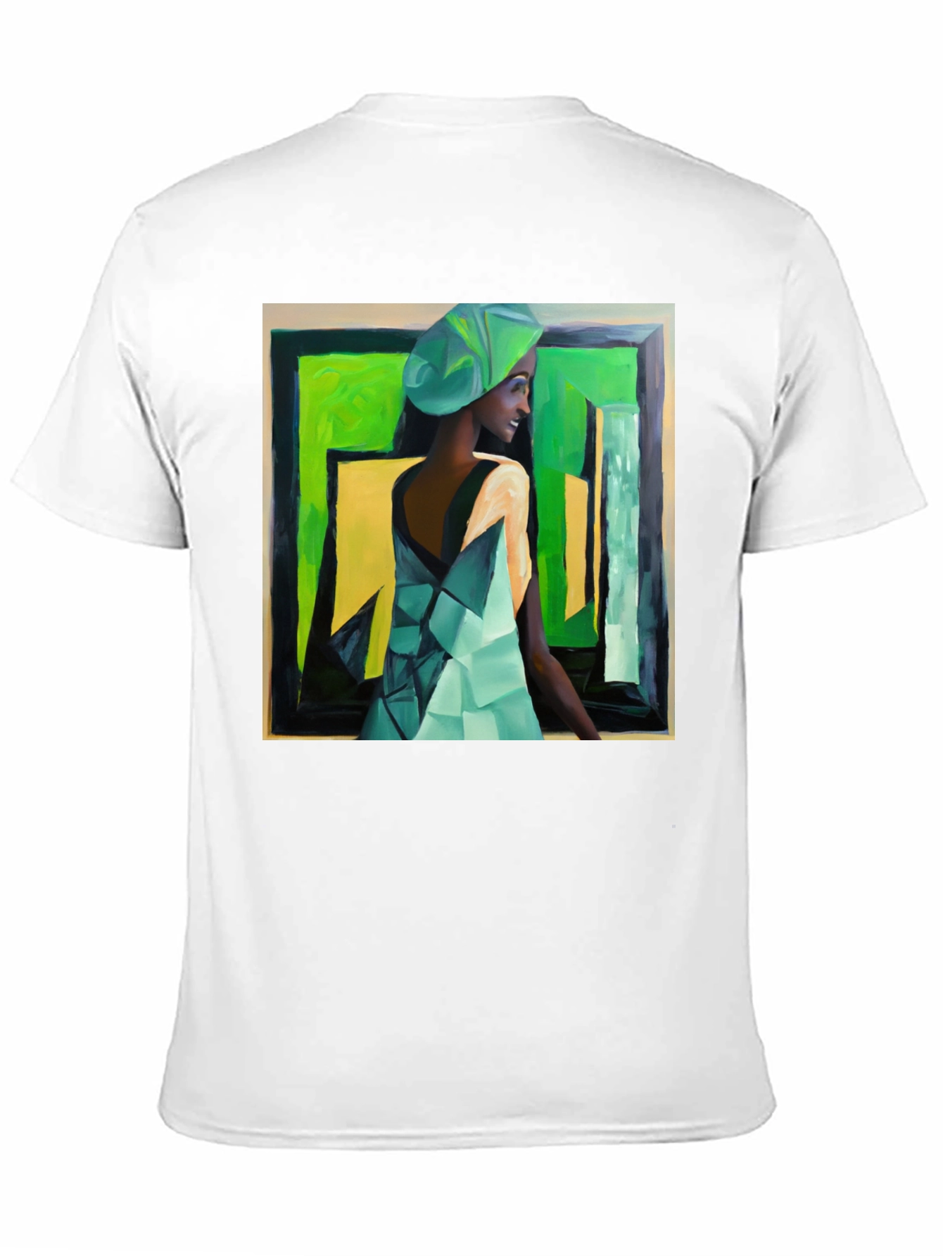 Artistic Woman Portrait Graphic Tee - Black