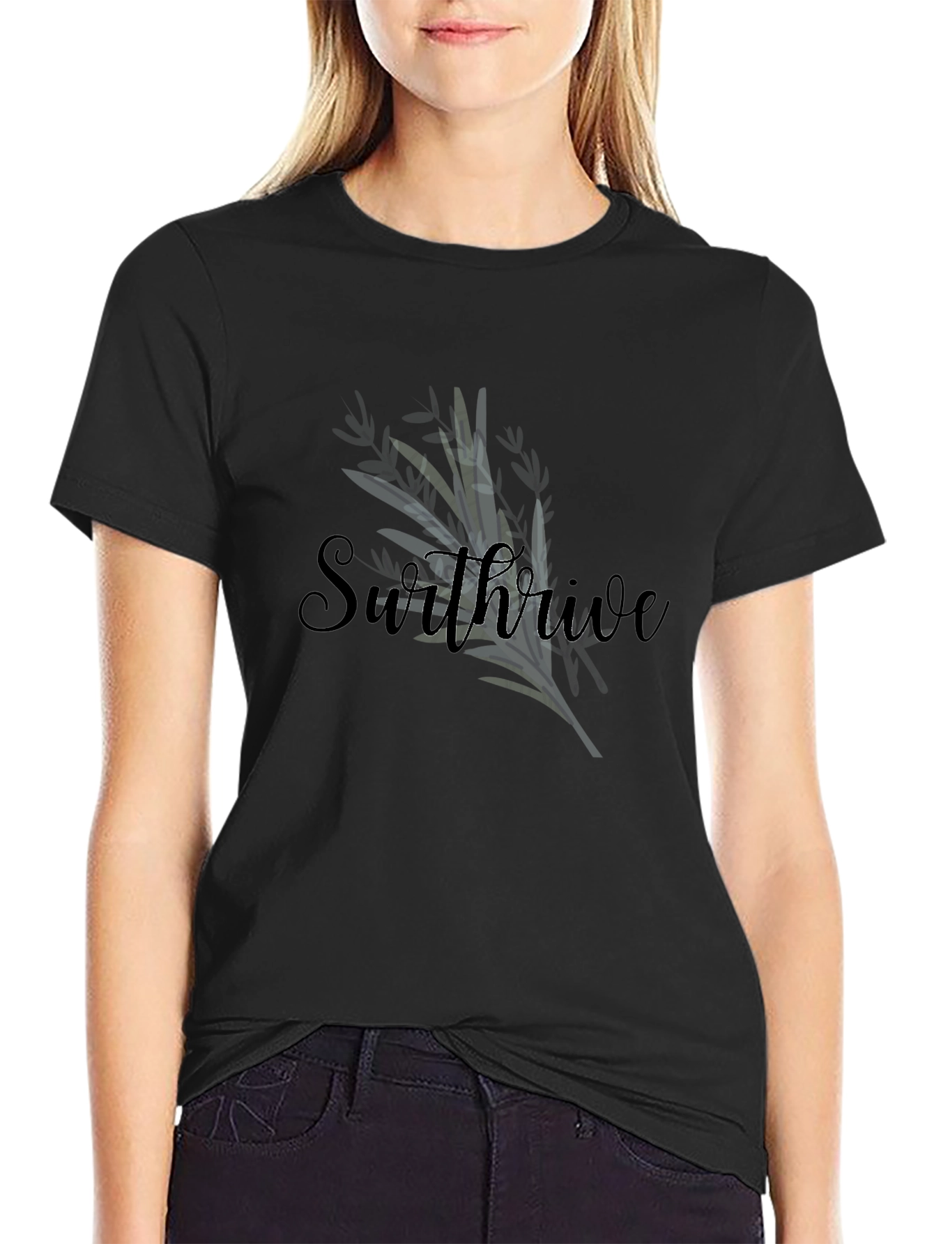 Stylish Swthrive Graphic Black T-Shirt