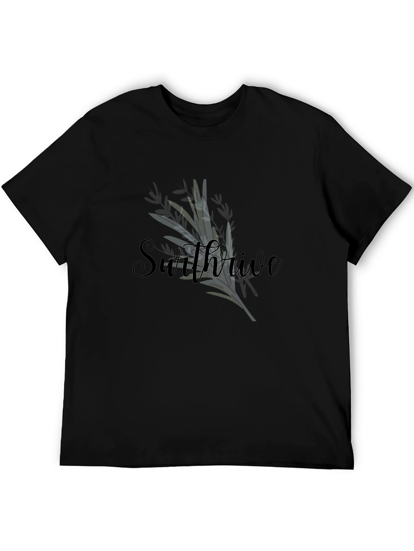 Stylish Swthrive Graphic Black T-Shirt