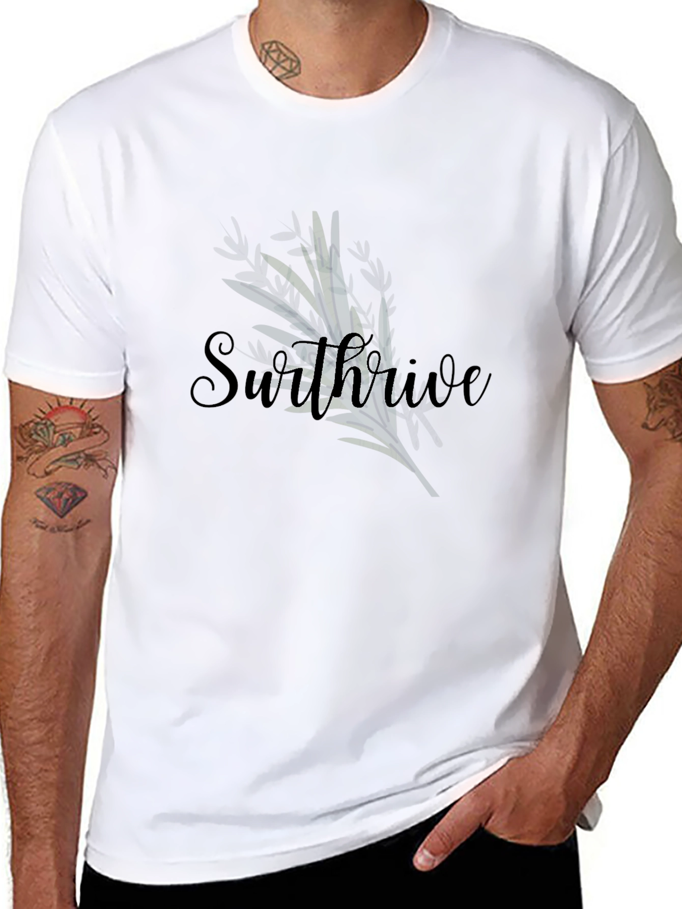 Stylish Swthrive Graphic Black T-Shirt