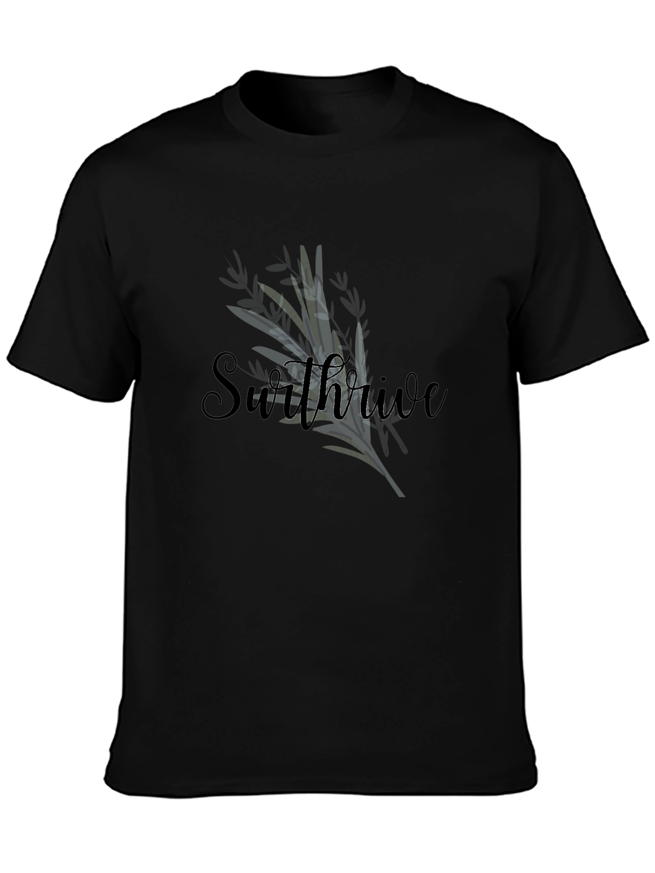 Stylish Swthrive Graphic Black T-Shirt