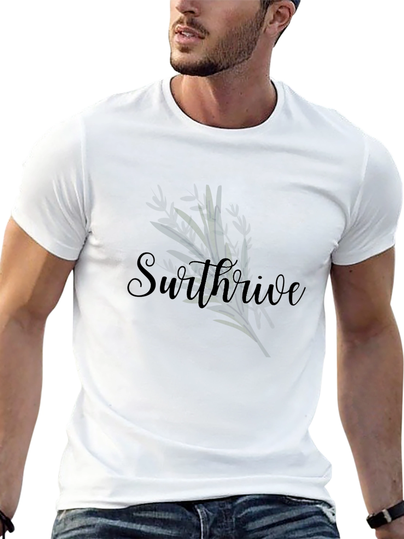 Stylish Swthrive Graphic Black T-Shirt