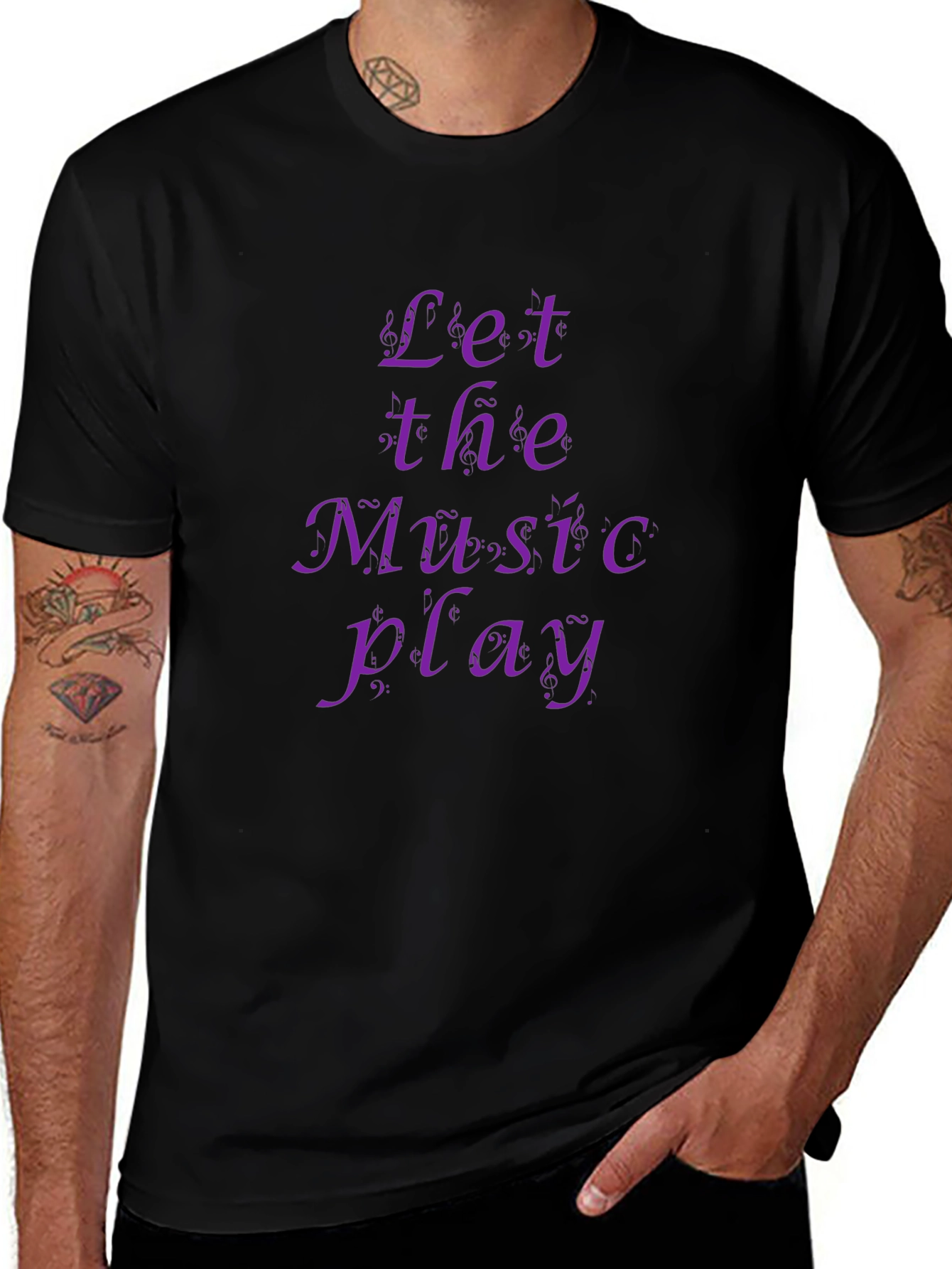 Let the Music Play - Black Graphic Tee