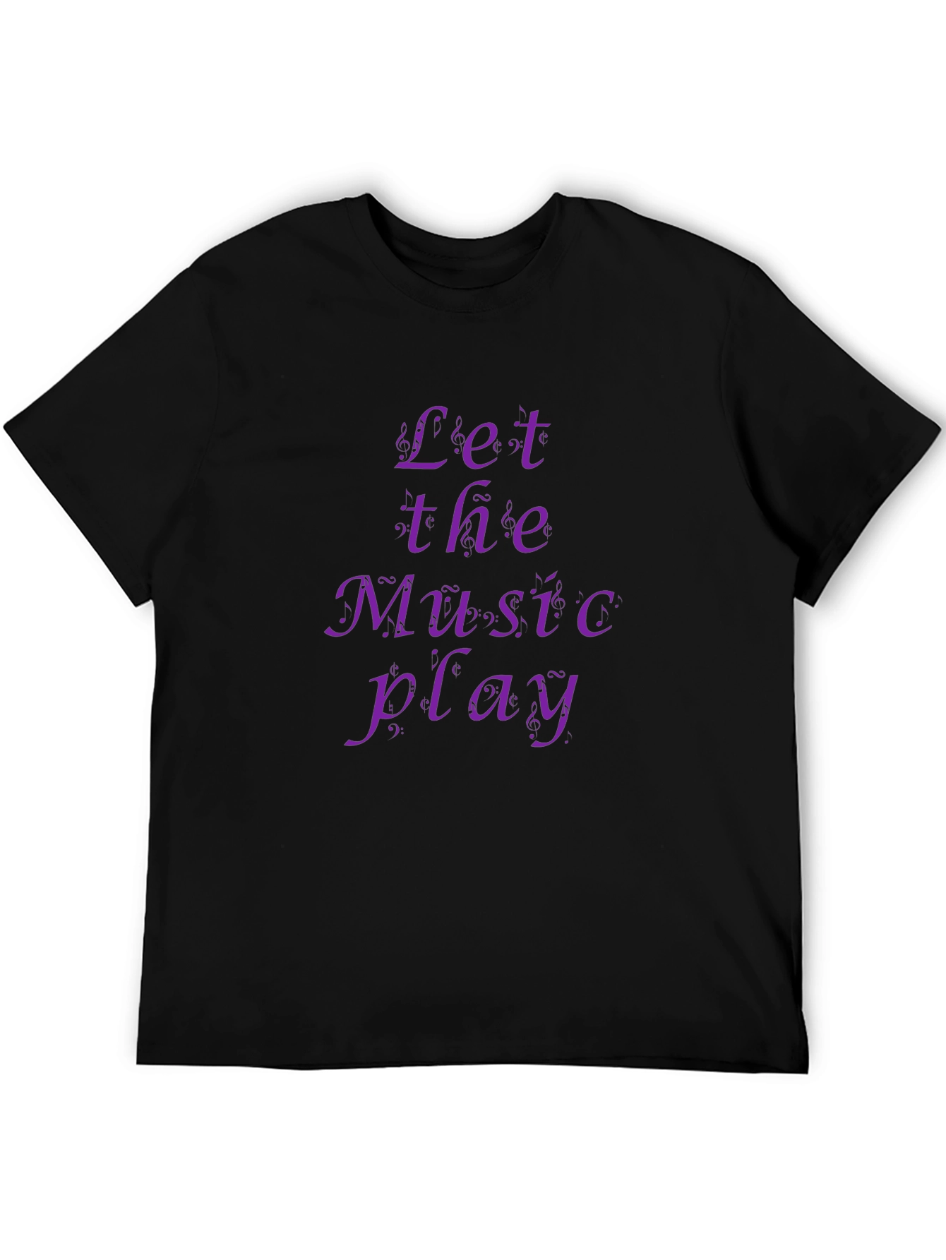 Let the Music Play - Black Graphic Tee