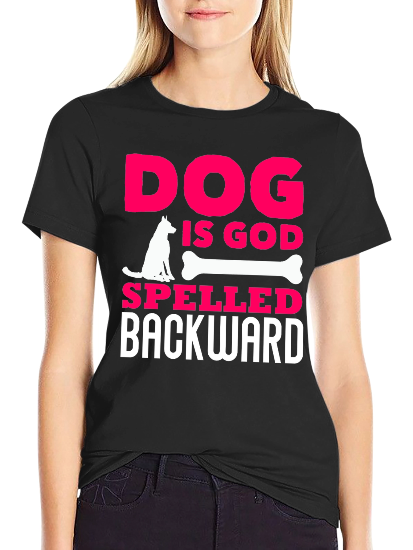Dog Is God Backwards Graphic T-Shirt