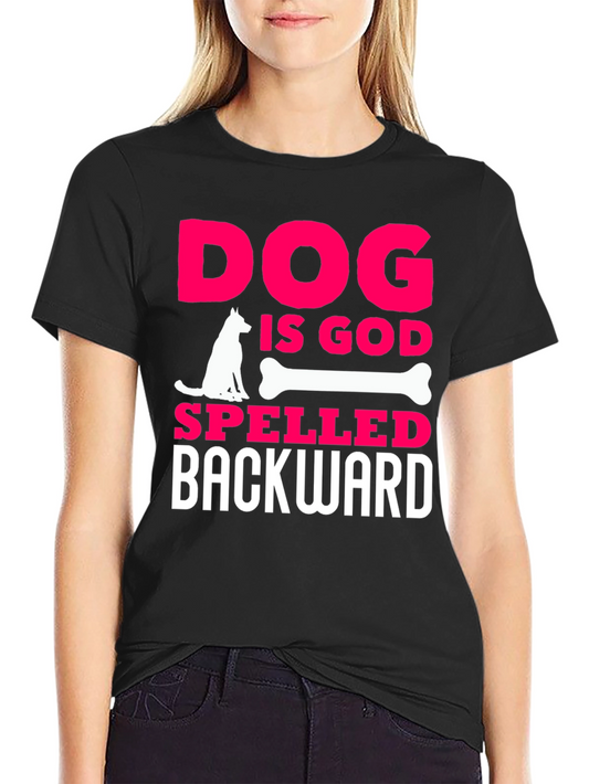 Dog Is God Backwards Graphic T-Shirt