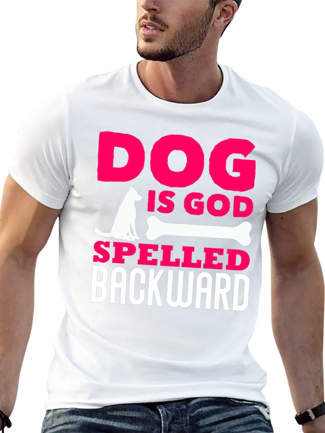 Dog Is God Backwards Graphic T-Shirt
