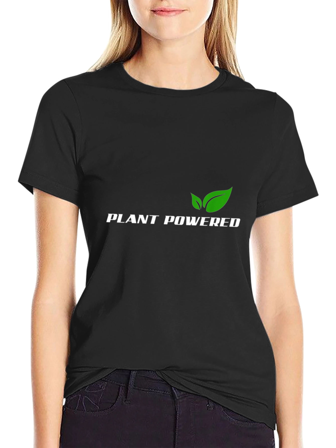 Plant Powered Black T-Shirt Vegan Friendly