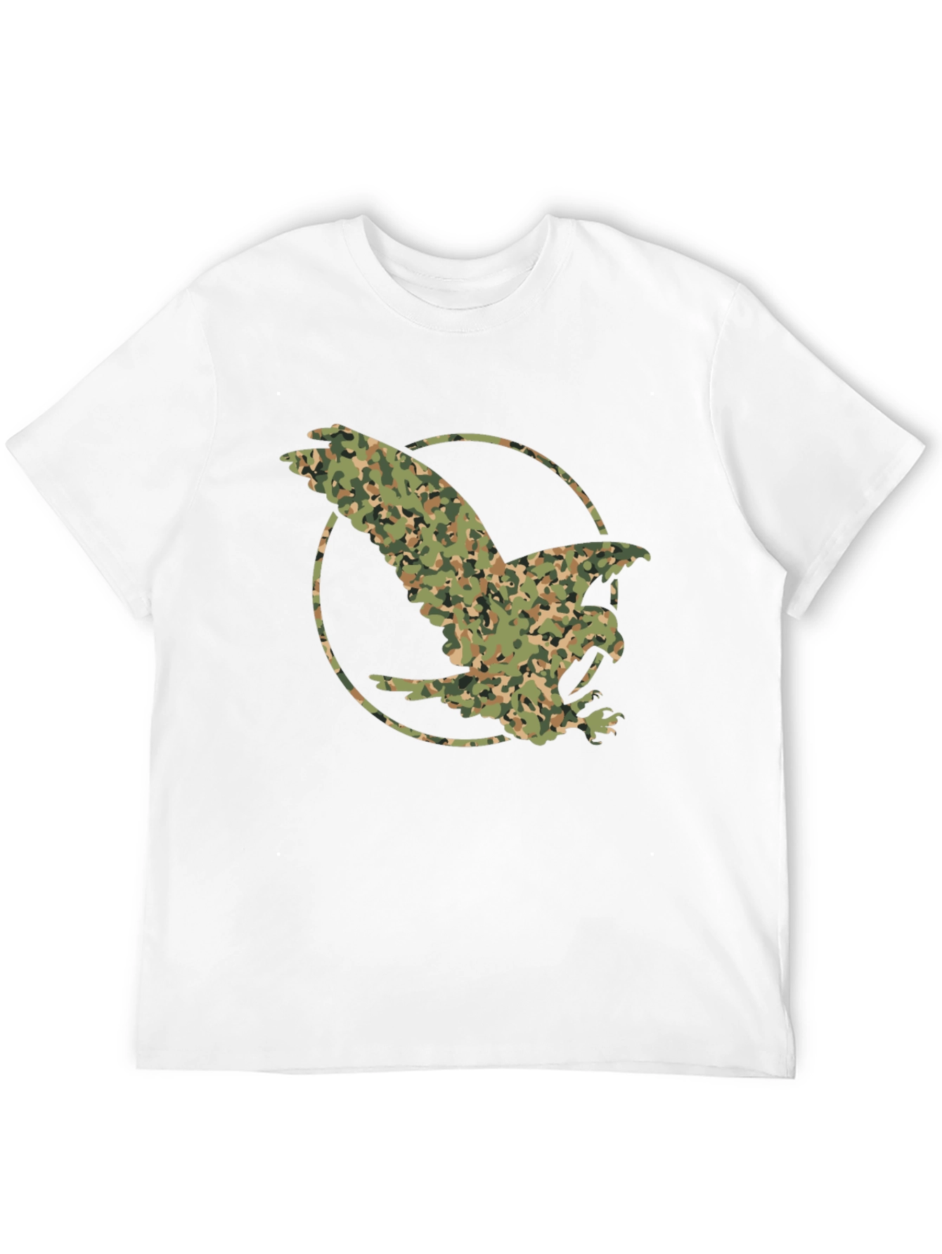 Camouflage Eagle Graphic Tee - Black