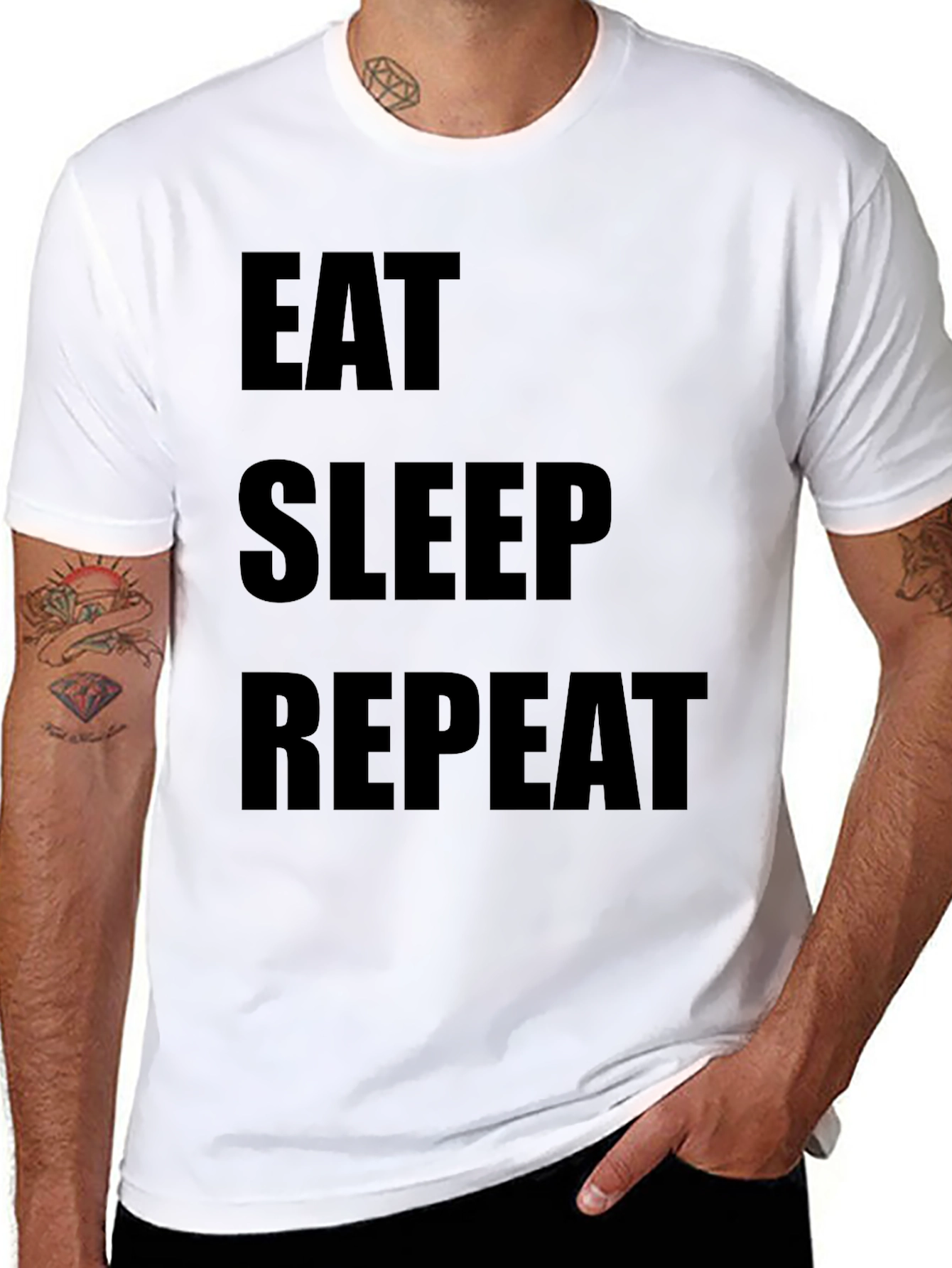 Eat Sleep Repeat Black T-Shirt