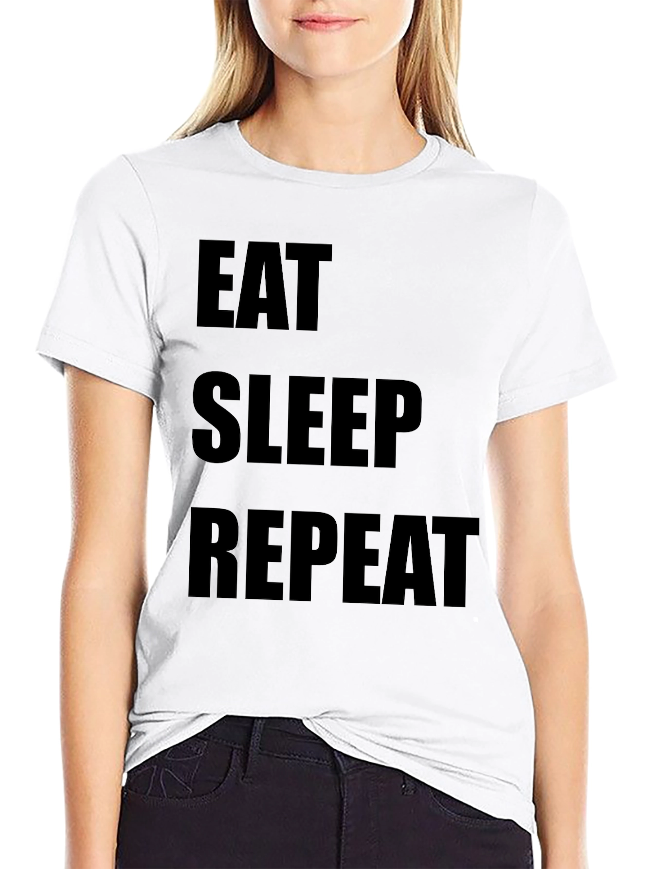 Eat Sleep Repeat Black T-Shirt
