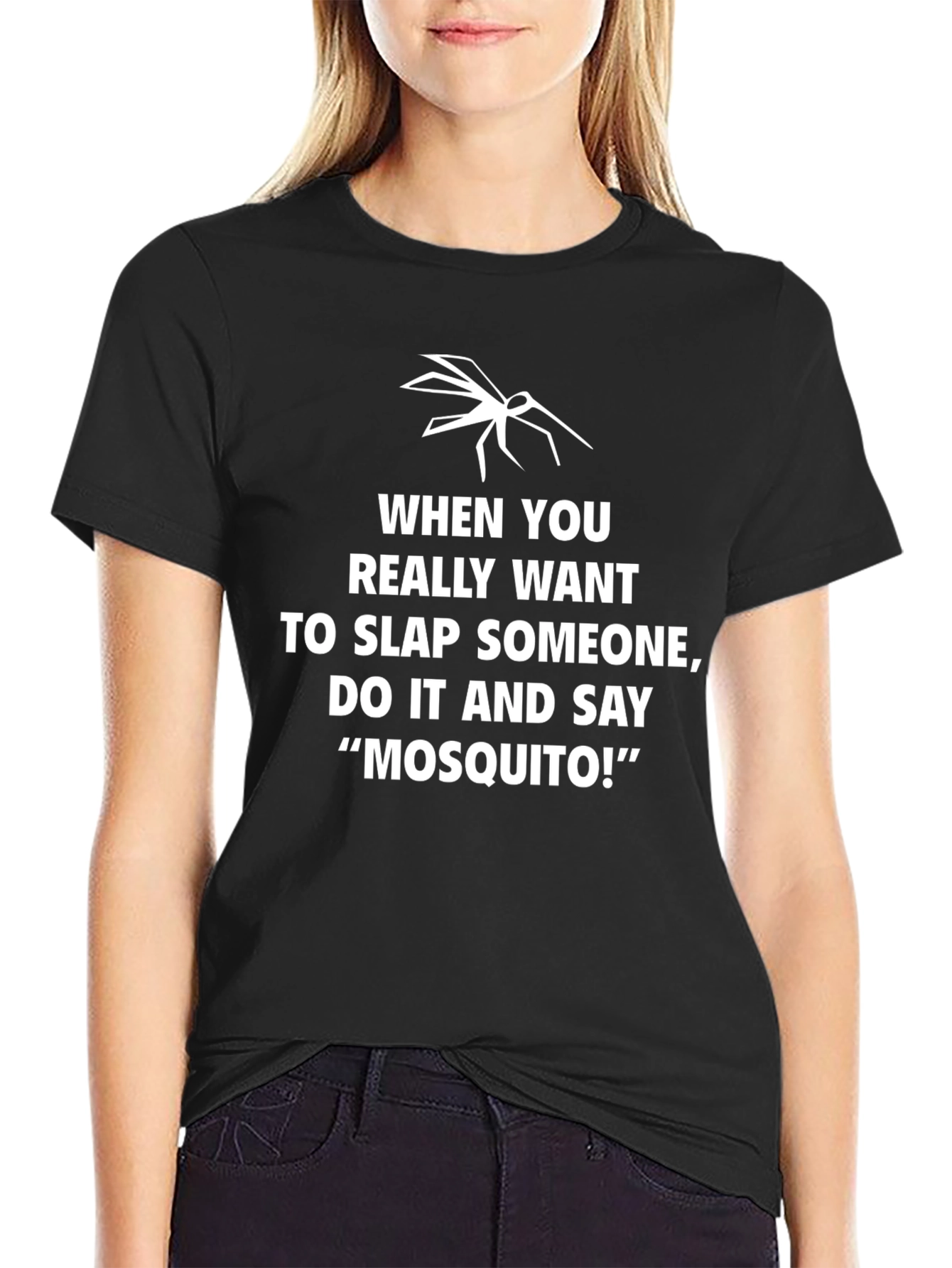 Funny Mosquito Slap T-Shirt - Black