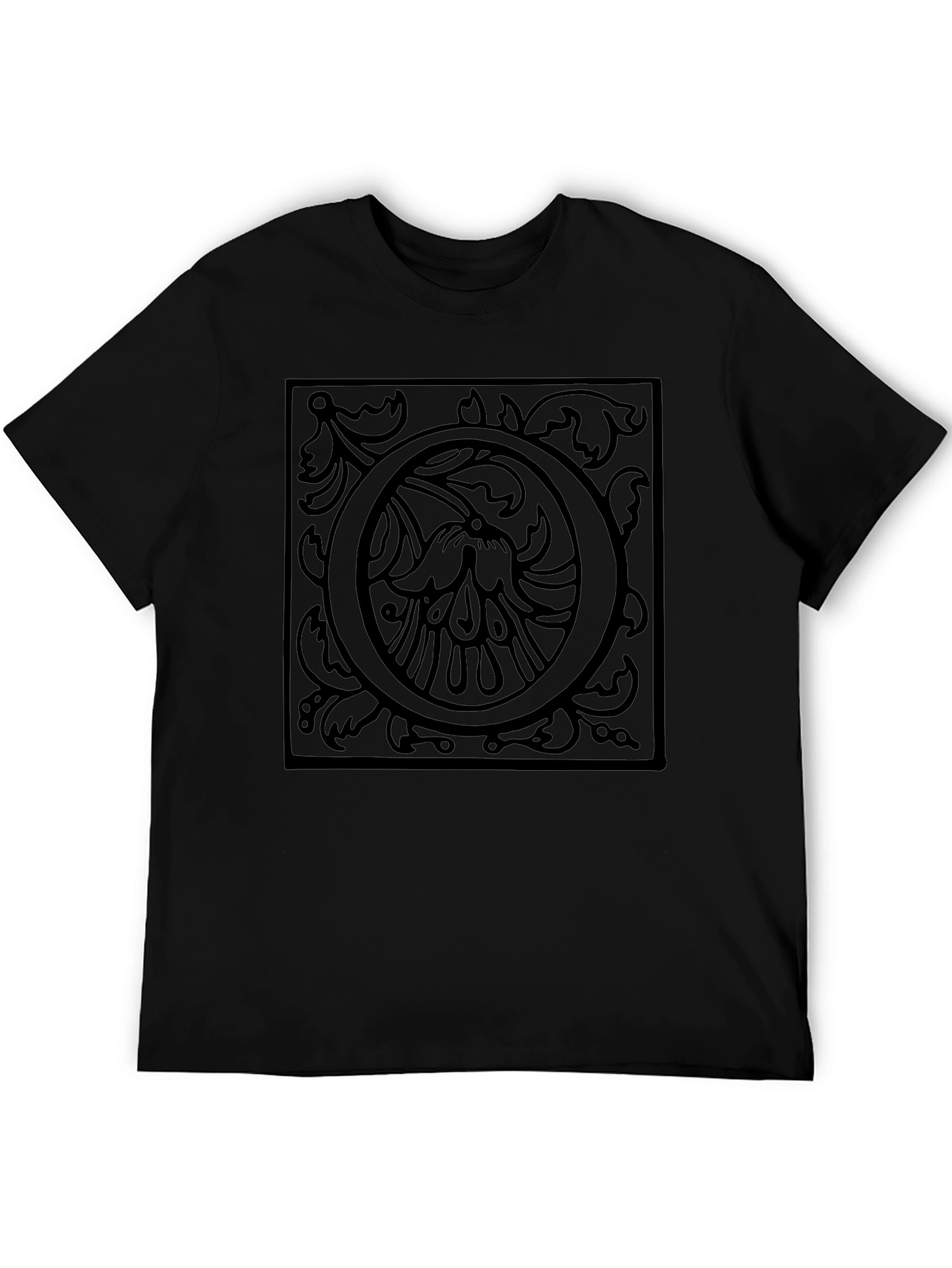 Ornate Initial O Black T-Shirt